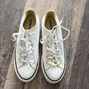 Converse Cream Platform Sneakers